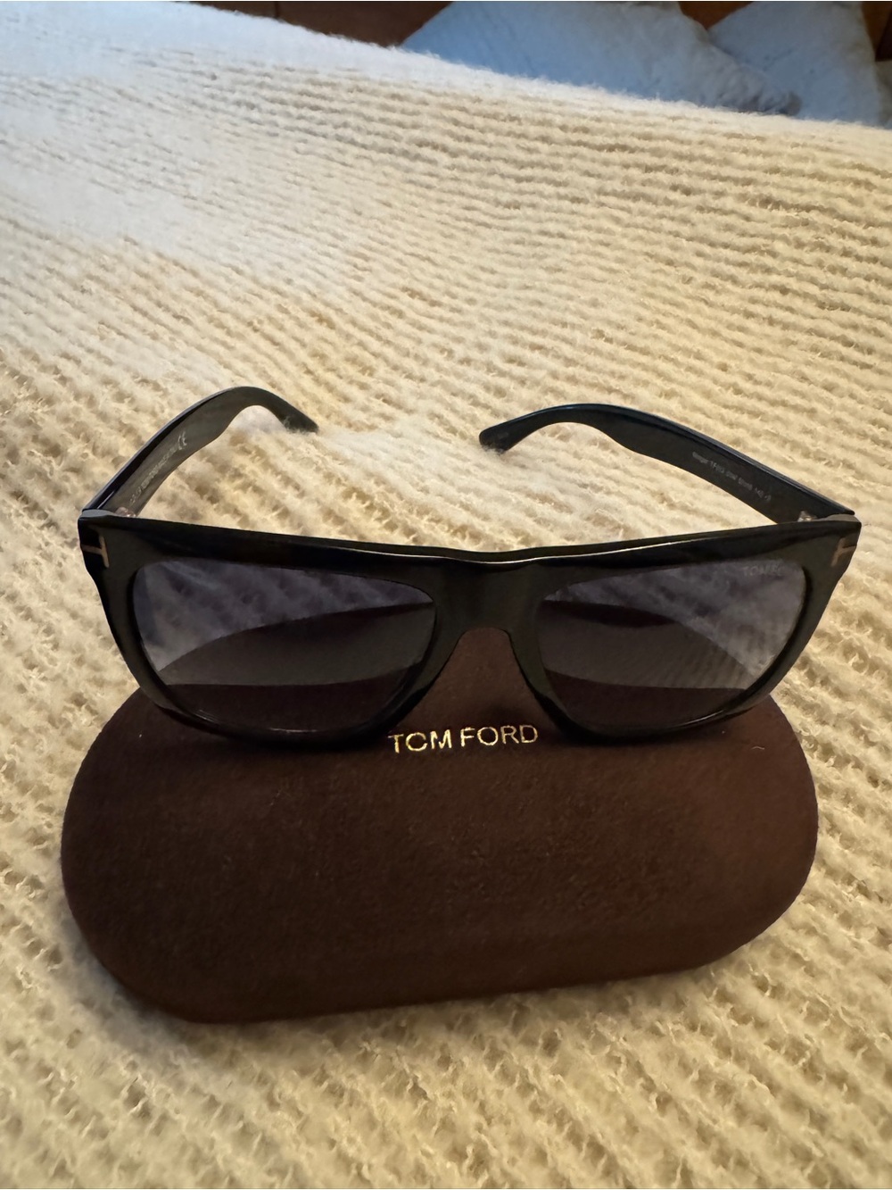 Tom Ford Black Acetate Sunglasses with Dark Gray Lenses